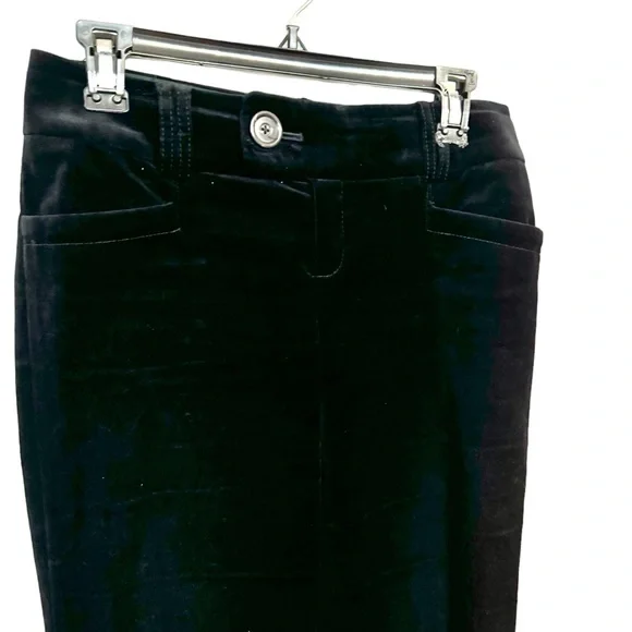 GORGEOUS  #FALL2025  BANANA REPUBLIC   BLACK VELVET TROUSER/PANTS  SIZE: 0  #W - Picture 2 of 11